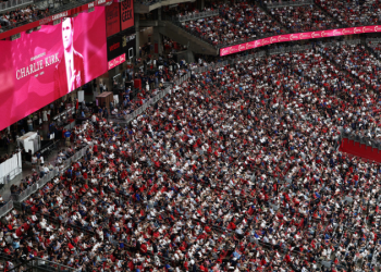 Charlie Kirk honored by 90K in one of the largest memorials for a private citizen